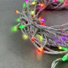 Гирлянда Нить 10м Разноцветная 220В, 100 LED, Провод Белый Каучук, IP65. Фото 2.