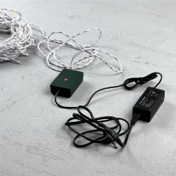 Гирлянда Нить 10м Разноцветная 220В, 100 LED, Провод Белый Каучук, IP65