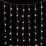 Гирлянда Занавес Облегченный 2 x 3 м Экстра Тепло-Белый 220В, 600 LED, Провод Прозрачный ПВХ, IP54. Фото 1.