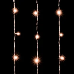 Гирлянда Занавес Облегченный 2 x 3 м Экстра Тепло-Белый 220В, 600 LED, Провод Прозрачный ПВХ, IP54