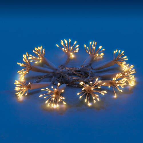 ULD-S0250-200-STA WARM WHITE IP44 STARBURST Гирлянда светодиодная Звезда, 2.5м, 200 светодиодов, Теплый белый свет, Провод прозрачный - фото 1