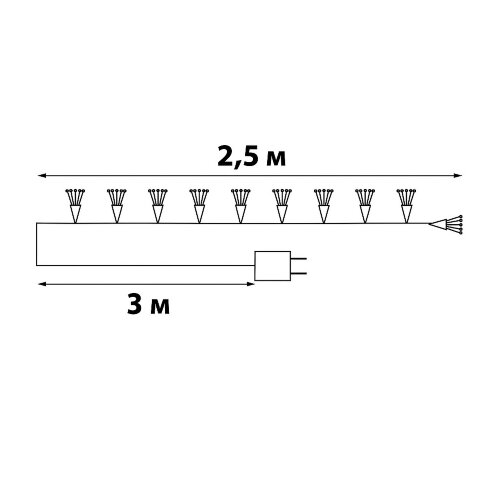 ULD-S0250-200-STA WARM WHITE IP44 STARBURST Гирлянда светодиодная Звезда, 2.5м, 200 светодиодов, Теплый белый свет, Провод прозрачный - фото 6