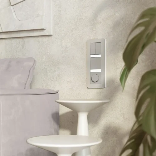 Рамка из поликарбоната на 3 поста Split дымчатый/белый, soft-touch W0033067 - фото