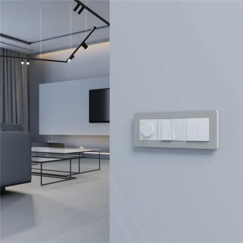 Рамка из поликарбоната на 3 поста Split дымчатый/белый, soft-touch W0033067 - фото 2