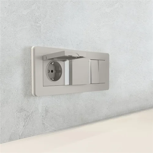 Рамка из поликарбоната на 3 поста Split дымчатый/белый, soft-touch W0033067 - фото 3