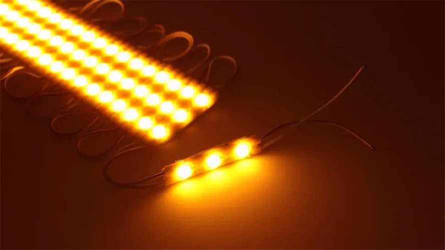 Светодиодный модуль 3 led 6011 MOD90 (1,5W, 12V, yellow, IP65) - фото I