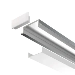 Алюминиевый профиль встраиваемый с фланцем 22×6 (Серебро, 2 м), ALM004S-2M (Серебро)