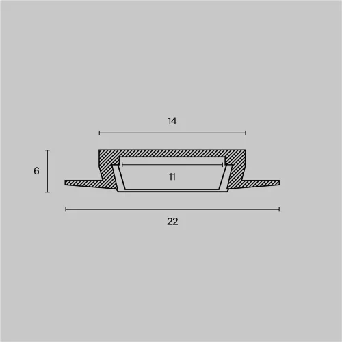 Алюминиевый профиль встраиваемый с фланцем 22x6 (Серебро, 2 м), ALM004S-2M (Серебро) ALM004S-2M - фото 3