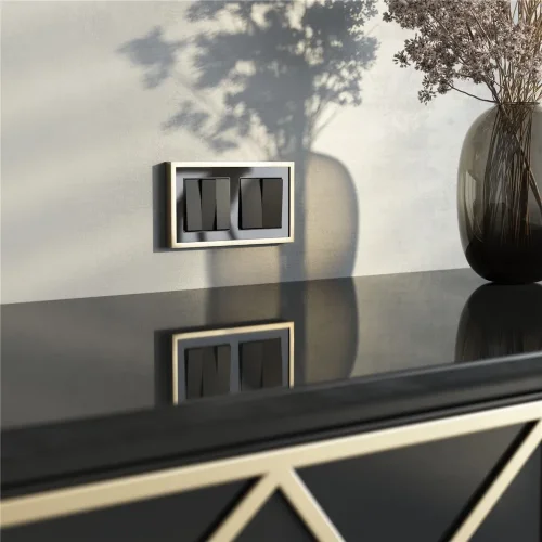 Выключатель трехклавишный (черный матовый) W1130008 - фото 3