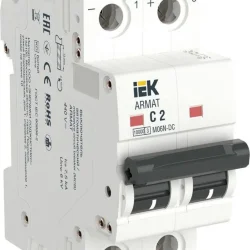 Выключатель автоматический модульный 2п C 2А M06N-DC ARMAT IEK AR-M06N-2-C002DC