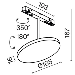 Трековый светильник Plato Exility 3000K 15Вт 120° (Черный)