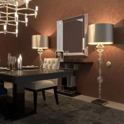 Выключатель на 4 положения двухклавишный матовый хром ретро WL19-01-05