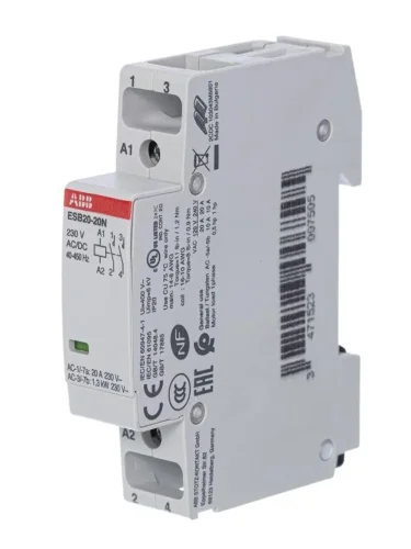 Контактор ESB20-20N-06 модульный (20А АС-1 2НО) катушка 230В AC/DC ABB 1SBE121111R0620 - фото