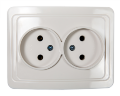 Розетка двойная CLASSICO белая 2102 IN HOME - Фото