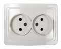 Розетка двойная CLASSICO белая 2102 IN HOME - Фото 2