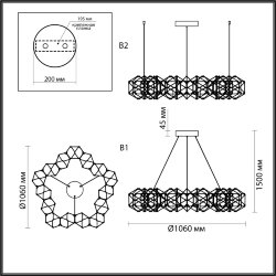 Люстра «ODEON LIGHT» 5086/68L, серия: TRELLIS (крепление на планке)