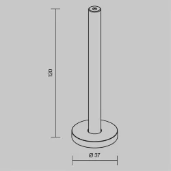 Крепление настенное/потолочное Levity для круглого шинопровода (Черный)