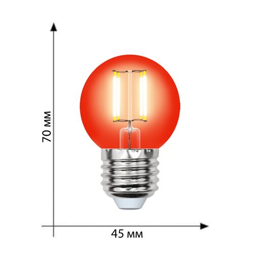 LED-G45-5W-RED-E27 GLA02RD Лампа светодиодная, Форма шар, Серия Air color, Красный свет - фото 6