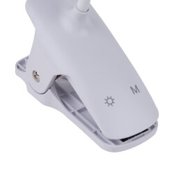 ULM-D601 8W-3000-6000K-DIM WHITE Светильник настольный светодиодный прищепка, Сенсорный выключатель, Диммер, Белый, TM Uniel