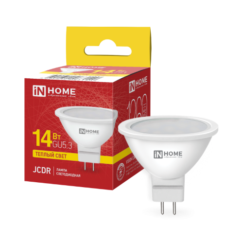Лампа светодиодная LED-JCDR-VC 14Вт 230В GU5.3 3000K 1260Лм IN HOME - Фото
