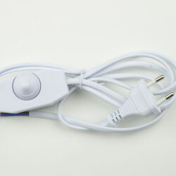 UCX-C30-02A-170 WHITE Сетевой шнур с вилкой и выключателем с диммером, 2А, 500Вт, 1.7м, Белый