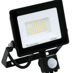 Прожектор светодиодный 50Вт 6500К IP65 4000лм с датчиком Super-Slim КОСМОС K_PR5_LED_50S