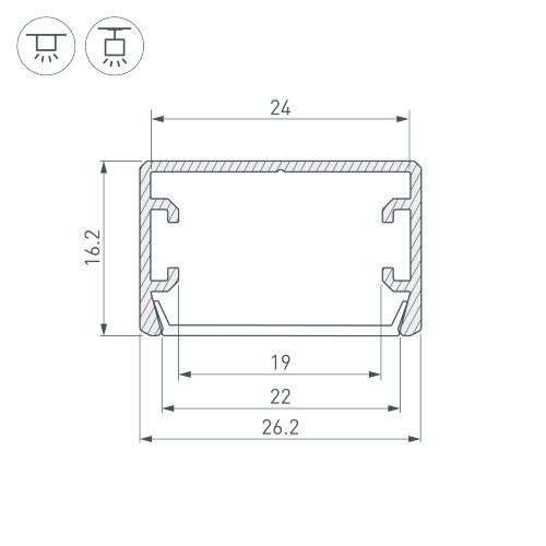 Профиль PLS-LOCK-Н16-SMT-3000 ANOD BLACK (Arlight, Алюминий) 044807 - фото 3