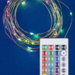 ULD-S0500-050-DTB-3AA-RC RGB IP20 DEW Гирлянда светодиодная Роса на батарейках 3AA не в-к, 5м, 50 светодиодов, RGB свет, Пульт ДУ в-к, Провод прозрачный, TM Uniel