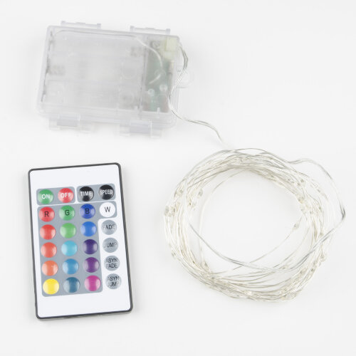 ULD-S0500-050-DTB-3AA-RC RGB IP20 DEW Гирлянда светодиодная Роса на батарейках 3AA не в-к, 5м, 50 светодиодов, RGB свет, Пульт ДУ в-к, Провод прозрачный, TM Uniel - фото 4