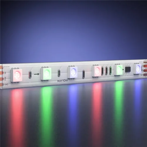 Светодиодная лента 24В 5050 14,4Вт/м 5м IP 68 Адресная (SPI) Цветная (RGB) 201249 (Белый) 201249 - фото