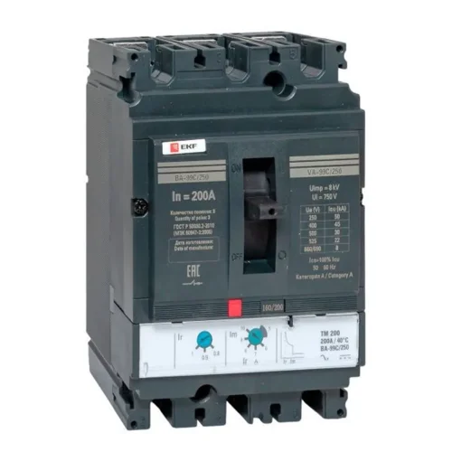Выключатель автоматический 3п 250/200А 45кА ВА-99C Compact NS PROxima EKF mccb99C-250-200 - фото