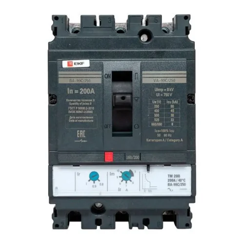 Выключатель автоматический 3п 250/200А 45кА ВА-99C Compact NS PROxima EKF mccb99C-250-200 - фото 2
