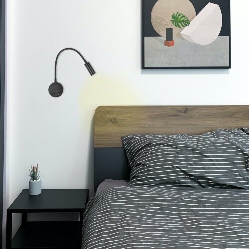 ULT-F21-3W-4000K IP20 BLACK Светильник светодиодный настенный гибкий для интерьерного освещения, 85-265В, Белый свет 4000К, Черный, TM Uniel - фото 5