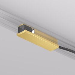Подвод питания универсальный (середина/торец) для трека SHINE BASE, 48V DC, IP20, сатинированная латунь, алюминий, Denkirs TR5721-SB