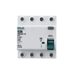 Выключатель дифференциального тока (УЗО) 4п 63А 300мА тип AC 6кА УЗО-03 DEKraft 14252DEK