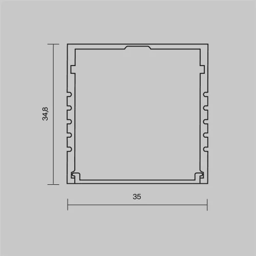Алюминиевый профиль накладной 35x35 (Серебро, 2 м), ALM-3535AT-S-2M 631008 (Серебро) - фото 7