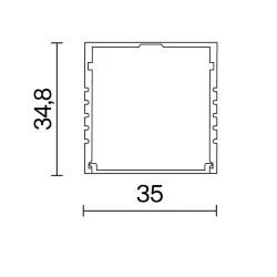 Алюминиевый профиль накладной 35x35 (Серебро, 2 м), ALM-3535AT-S-2M 631008 (Серебро) 631008