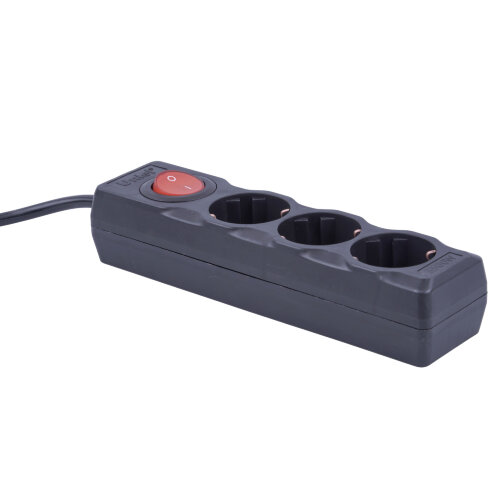S-GCU3-7B BLACK Удлинитель серии Ultra, шнур 7м., 3 гнезда, 16A, с-з, Черный, TM Uniel - фото 2