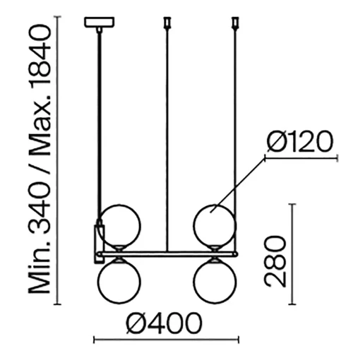Подвесной светильник Круг / Ring G9х4 (Медь) MOD013PL-04BS1 - фото 5