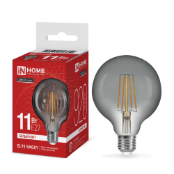 Лампа светодиодная LED-GL95-deco smoky 11Вт 230В E27 4000K 920Лм 95мм дымчатая IN HOME