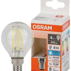 Лампа светодиодная филаментная 4W/2700K (=40W) E14 | Шарик | LED Star 5Y FILAMENT | - OSRAM