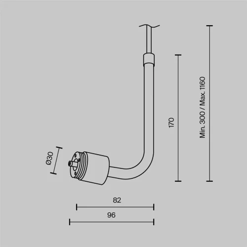 Заглушка для подвесного монтажа системы Shelf с вводом питания (Черный) CA024PL-P-B - фото 5