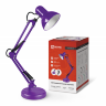 Светильник настольный под лампу на основании + струбцина СНО 15Ф-E27 230В ФИОЛЕТОВЫЙ IN HOME - Фото