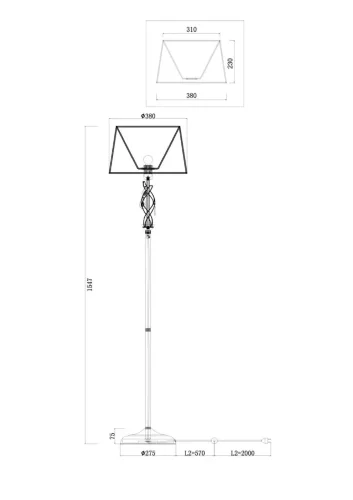 Напольный светильник (торшер) Freya FR2001FL-01G (Матовое Золото) - фото 4