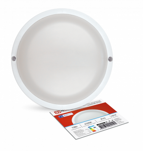 Светильник светодиодный герметичный СПП МД-1565-КРУГ 15Вт 6500К 1350Лм с микроволновым датчиком IP65 140мм IN HOME - Фото 2