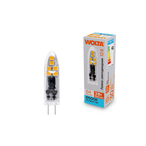 Светодиодная лампа WOLTA WSTD-JC-12V3W6KG4-P 3Вт 6500K G4 - фото 1.