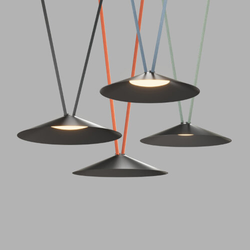 DK5569-BK Cветильник для трека-ремня Belty, серия Flow, со светодиодом, D600*H122мм, 48V DC, 24W, RA90, 120°, 3000K, IP20, черный, алюминий. Фото 2