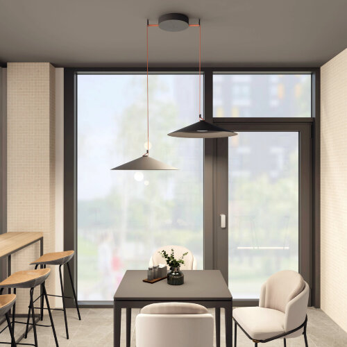 DK5569-BK Cветильник для трека-ремня Belty, серия Flow, со светодиодом, D600*H122мм, 48V DC, 24W, RA90, 120°, 3000K, IP20, черный, алюминий. Фото 4