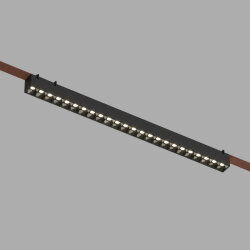 Cветильник для трека-ремня Belty Smart, серия Grill, со светодиодом, L642*W40*H45мм, 48V DC, 24W, RA90, 24°, 2700-6000K, IP20, черный, алюминий, Denkirs DK5672-BK