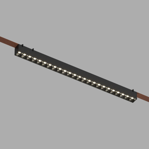 DK5672-BK Cветильник для трека-ремня Belty Smart, серия Grill, со светодиодом, L642*W40*H45мм, 48V DC, 24W, RA90, 24°, 2700-6000K, IP20, черный, алюминий.